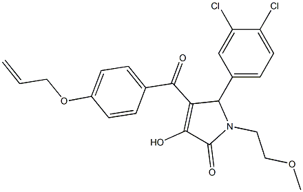 4-[4-(allyloxy)benzoyl]-5-(3,4-dichlorophenyl)-3-hydroxy-1-(2-methoxyethyl)-1,5-dihydro-2H-pyrrol-2-one,,结构式