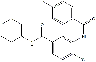 4-chloro-N-cyclohexyl-3-[(4-methylbenzoyl)amino]benzamide,,结构式