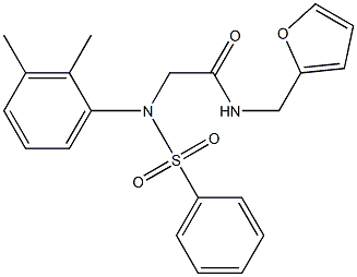 2-[2,3-dimethyl(phenylsulfonyl)anilino]-N-(2-furylmethyl)acetamide 化学構造式