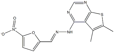 5-nitro-2-furaldehyde (5,6-dimethylthieno[2,3-d]pyrimidin-4-yl)hydrazone Structure