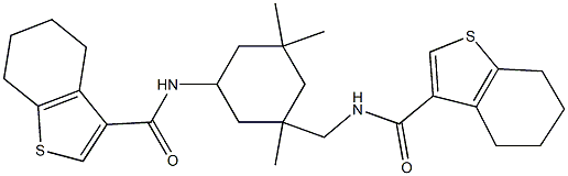 N-(3,3,5-trimethyl-5-{[(4,5,6,7-tetrahydro-1-benzothien-3-ylcarbonyl)amino]methyl}cyclohexyl)-4,5,6,7-tetrahydro-1-benzothiophene-3-carboxamide Structure