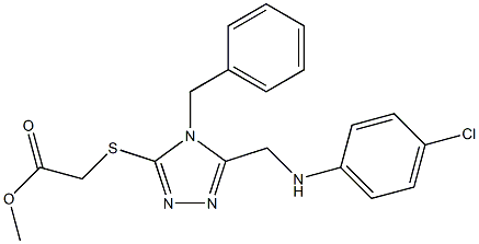 methyl {[5-{[(4-chlorophenyl)amino]methyl}-4-(phenylmethyl)-4H-1,2,4-triazol-3-yl]sulfanyl}acetate Structure