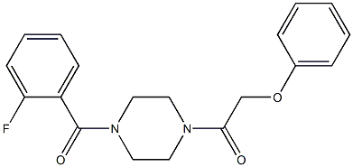 1-(2-fluorobenzoyl)-4-(phenoxyacetyl)piperazine Struktur