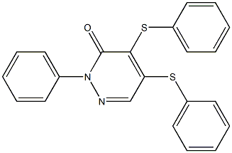 2-phenyl-4,5-bis(phenylsulfanyl)-3(2H)-pyridazinone Struktur