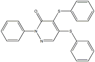 2-phenyl-4,5-bis(phenylsulfanyl)-3(2H)-pyridazinone Structure