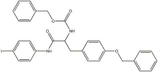 benzyl 1-[4-(benzyloxy)benzyl]-2-(4-iodoanilino)-2-oxoethylcarbamate Struktur