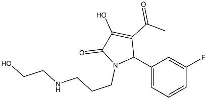 4-acetyl-5-(3-fluorophenyl)-3-hydroxy-1-{3-[(2-hydroxyethyl)amino]propyl}-1,5-dihydro-2H-pyrrol-2-one Structure