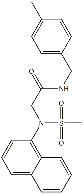 N-(4-methylbenzyl)-2-[(methylsulfonyl)(1-naphthyl)amino]acetamide 化学構造式