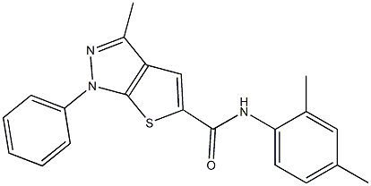 N-(2,4-dimethylphenyl)-3-methyl-1-phenyl-1H-thieno[2,3-c]pyrazole-5-carboxamide Struktur