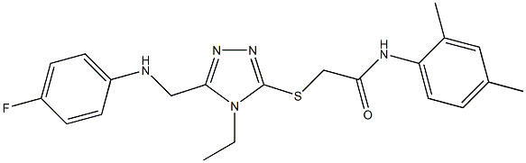 N-(2,4-dimethylphenyl)-2-({4-ethyl-5-[(4-fluoroanilino)methyl]-4H-1,2,4-triazol-3-yl}sulfanyl)acetamide Structure