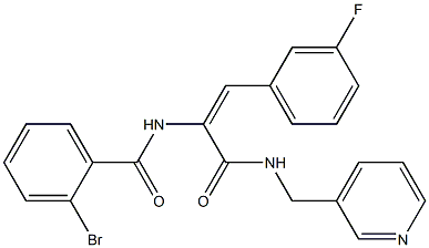 2-bromo-N-(2-(3-fluorophenyl)-1-{[(3-pyridinylmethyl)amino]carbonyl}vinyl)benzamide,,结构式