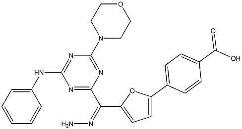 4-(5-{2-[4-anilino-6-(4-morpholinyl)-1,3,5-triazin-2-yl]carbohydrazonoyl}-2-furyl)benzoic acid