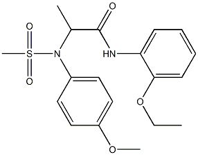 N-(2-ethoxyphenyl)-2-[4-methoxy(methylsulfonyl)anilino]propanamide,,结构式