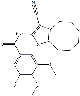 N-(3-cyano-4,5,6,7,8,9-hexahydrocycloocta[b]thien-2-yl)-3,4,5-trimethoxybenzamide Structure