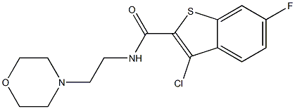 3-chloro-6-fluoro-N-[2-(4-morpholinyl)ethyl]-1-benzothiophene-2-carboxamide Struktur