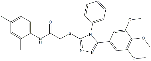  N-(2,4-dimethylphenyl)-2-{[4-phenyl-5-(3,4,5-trimethoxyphenyl)-4H-1,2,4-triazol-3-yl]sulfanyl}acetamide