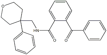 2-benzoyl-N-[(4-phenyltetrahydro-2H-pyran-4-yl)methyl]benzamide,,结构式