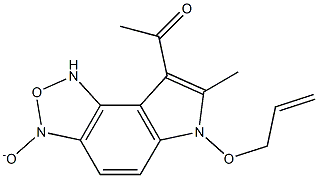 1-[6-(allyloxy)-7-methyl-3-oxido-6H-[1,2,5]oxadiazolo[3,4-e]indol-8-yl]ethanone,,结构式