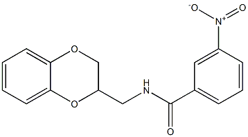 N-(2,3-dihydro-1,4-benzodioxin-2-ylmethyl)-3-nitrobenzamide 结构式