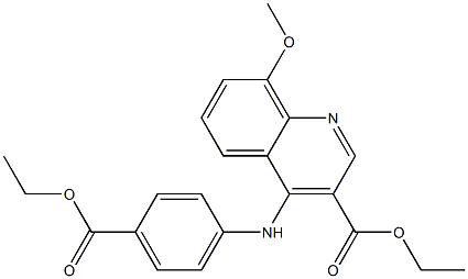 ethyl 4-[4-(ethoxycarbonyl)anilino]-8-methoxyquinoline-3-carboxylate,,结构式