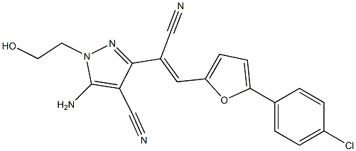 5-amino-3-{2-[5-(4-chlorophenyl)-2-furyl]-1-cyanovinyl}-1-(2-hydroxyethyl)-1H-pyrazole-4-carbonitrile