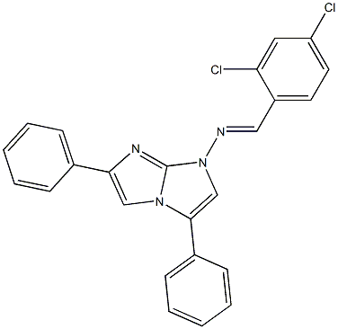 N-(2,4-dichlorobenzylidene)-N-(3,6-diphenyl-1H-imidazo[1,2-a]imidazol-1-yl)amine Structure