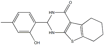 2-(2-hydroxy-4-methylphenyl)-2,3,5,6,7,8-hexahydro[1]benzothieno[2,3-d]pyrimidin-4(1H)-one Structure