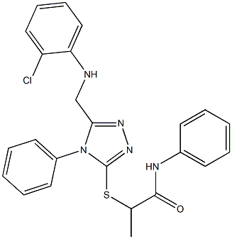  2-({5-[(2-chloroanilino)methyl]-4-phenyl-4H-1,2,4-triazol-3-yl}sulfanyl)-N-phenylpropanamide