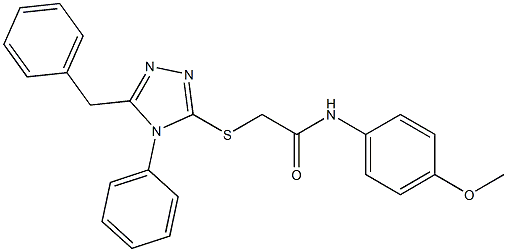 2-[(5-benzyl-4-phenyl-4H-1,2,4-triazol-3-yl)sulfanyl]-N-(4-methoxyphenyl)acetamide 结构式