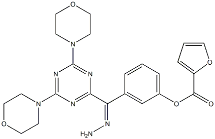 3-{2-[4,6-di(4-morpholinyl)-1,3,5-triazin-2-yl]carbohydrazonoyl}phenyl 2-furoate,,结构式
