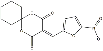 3-({5-nitro-2-furyl}methylene)-1,5-dioxaspiro[5.5]undecane-2,4-dione Struktur