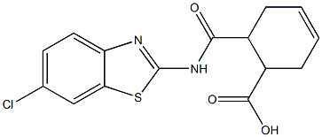 6-{[(6-chloro-1,3-benzothiazol-2-yl)amino]carbonyl}-3-cyclohexene-1-carboxylic acid,,结构式