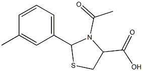 3-acetyl-2-(3-methylphenyl)-1,3-thiazolidine-4-carboxylic acid Structure