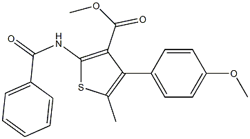 methyl 2-(benzoylamino)-4-(4-methoxyphenyl)-5-methylthiophene-3-carboxylate Struktur