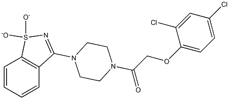 2,4-dichlorophenyl 2-[4-(1,1-dioxido-1,2-benzisothiazol-3-yl)-1-piperazinyl]-2-oxoethyl ether 化学構造式