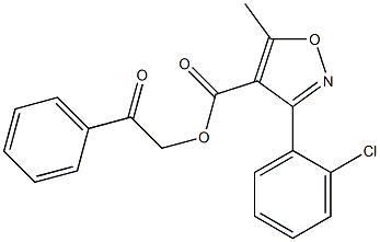 2-oxo-2-phenylethyl 3-(2-chlorophenyl)-5-methyl-4-isoxazolecarboxylate 化学構造式