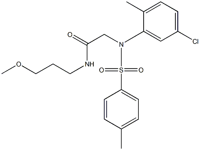 2-{5-chloro-2-methyl[(4-methylphenyl)sulfonyl]anilino}-N-(3-methoxypropyl)acetamide 结构式