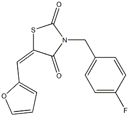 3-(4-fluorobenzyl)-5-(2-furylmethylene)-1,3-thiazolidine-2,4-dione Struktur