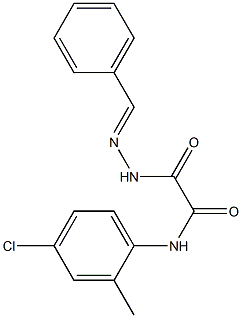 2-(2-benzylidenehydrazino)-N-(4-chloro-2-methylphenyl)-2-oxoacetamide Structure