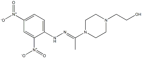 2-[4-(N-{2,4-bisnitrophenyl}ethanehydrazonoyl)-1-piperazinyl]ethanol,,结构式