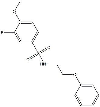 3-fluoro-4-methoxy-N-(2-phenoxyethyl)benzenesulfonamide,,结构式