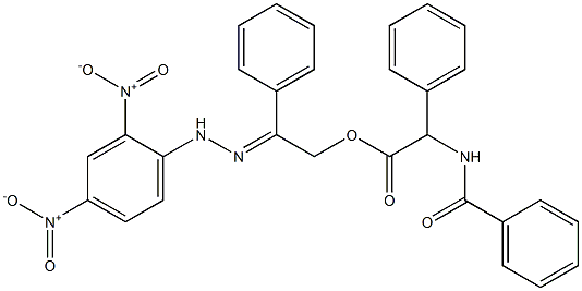 2-({2,4-dinitrophenyl}hydrazono)-2-phenylethyl (benzoylamino)(phenyl)acetate Structure