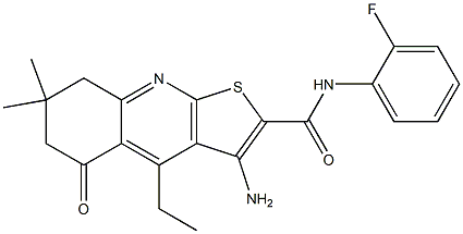 3-amino-4-ethyl-N-(2-fluorophenyl)-7,7-dimethyl-5-oxo-5,6,7,8-tetrahydrothieno[2,3-b]quinoline-2-carboxamide