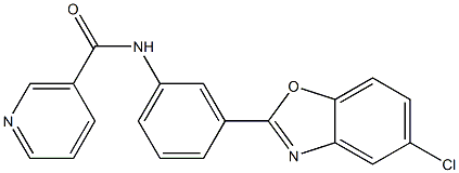 N-[3-(5-chloro-1,3-benzoxazol-2-yl)phenyl]nicotinamide Struktur