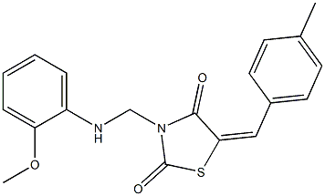 3-[(2-methoxyanilino)methyl]-5-(4-methylbenzylidene)-1,3-thiazolidine-2,4-dione Structure