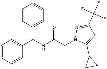 N-benzhydryl-2-[5-cyclopropyl-3-(trifluoromethyl)-1H-pyrazol-1-yl]acetamide 结构式