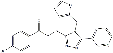 1-(4-bromophenyl)-2-{[4-(2-furylmethyl)-5-pyridin-3-yl-4H-1,2,4-triazol-3-yl]sulfanyl}ethanone,,结构式