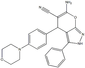 6-amino-4-[4-(4-morpholinyl)phenyl]-3-phenyl-2,4-dihydropyrano[2,3-c]pyrazole-5-carbonitrile