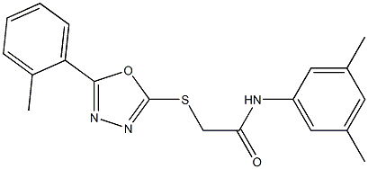 N-(3,5-dimethylphenyl)-2-{[5-(2-methylphenyl)-1,3,4-oxadiazol-2-yl]sulfanyl}acetamide 化学構造式