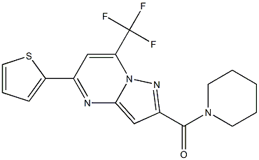 2-(1-piperidinylcarbonyl)-5-(2-thienyl)-7-(trifluoromethyl)pyrazolo[1,5-a]pyrimidine Structure